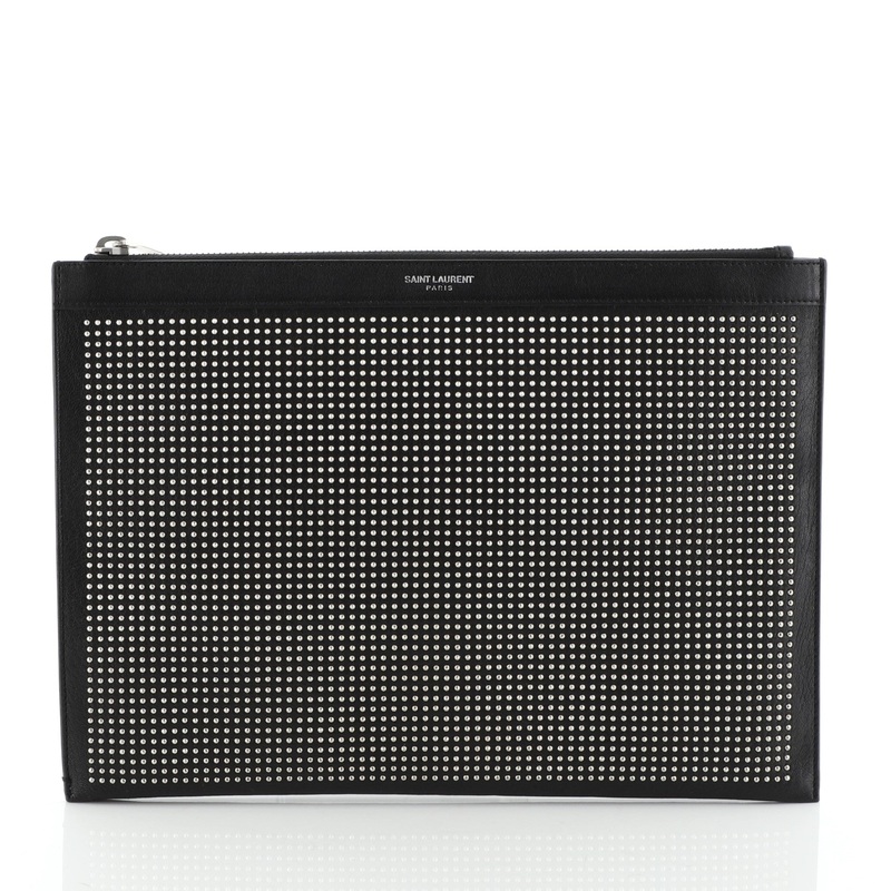 Zip Pouch Studded Leather Medium S744816735715