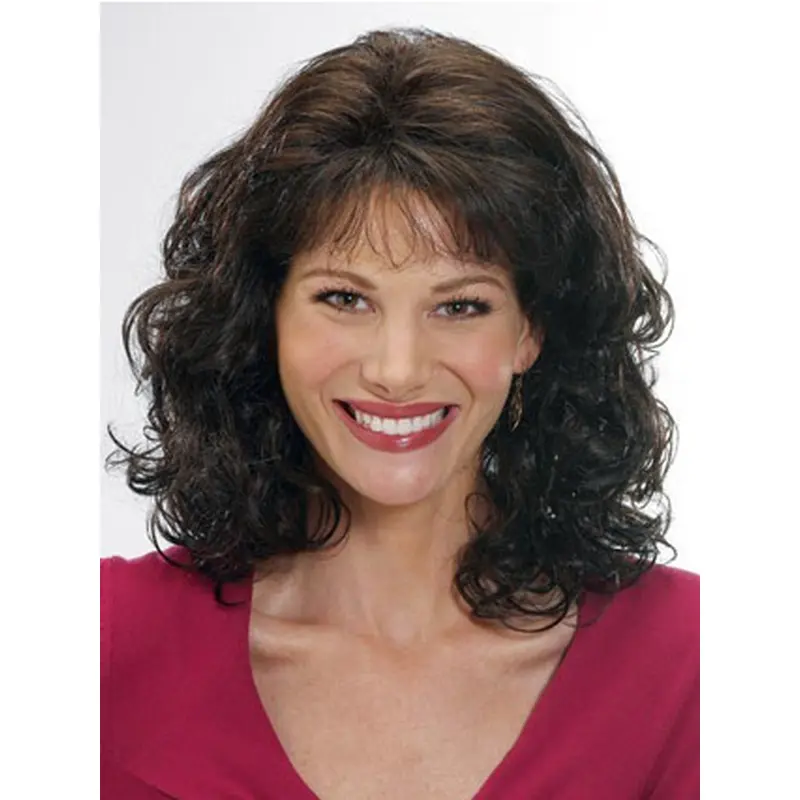 Exquisite Brown Wavy Shoulder Length Classic Wigs