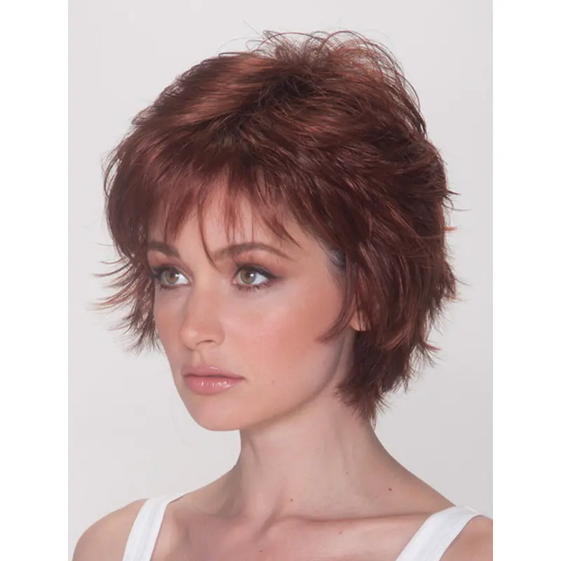 Good Auburn Layered Straight Short Wigs