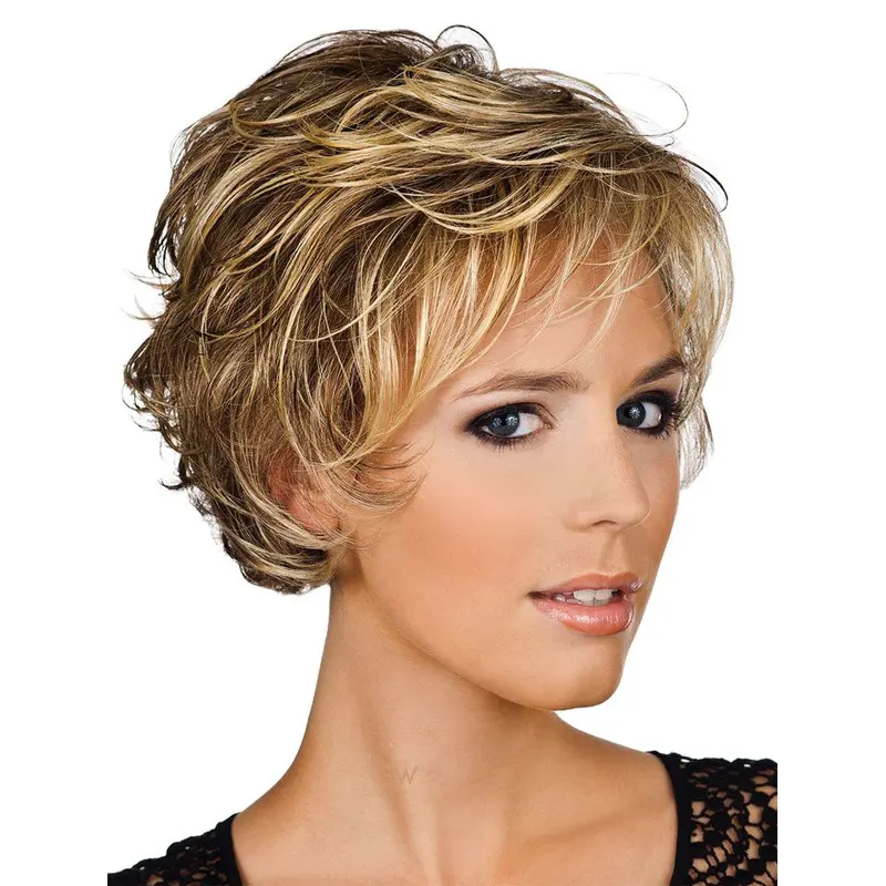 Preferential Blonde Wavy Short Human Hair Wigs