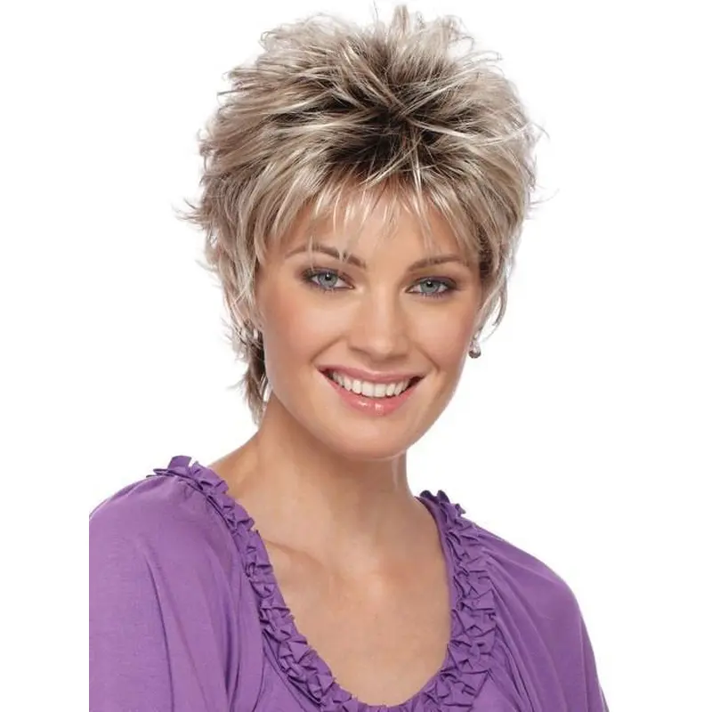 Straight 3" Cropped Blonde Capless Best Synthetic Wigs