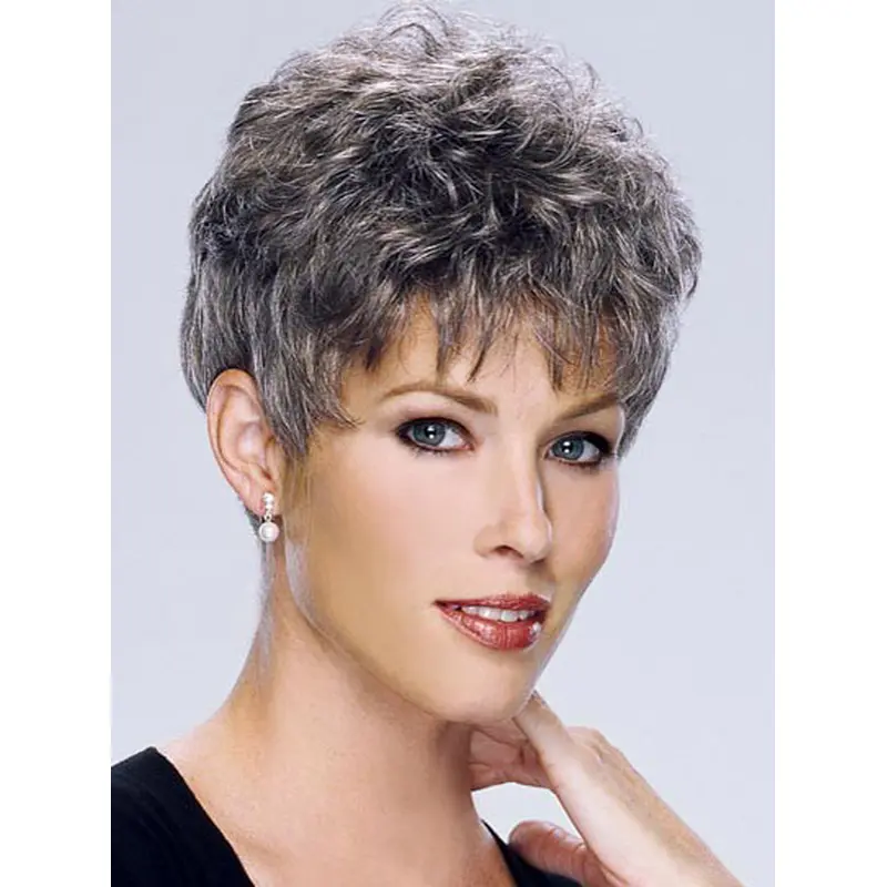 Flexibility White Curly Cropped Classic Wigs