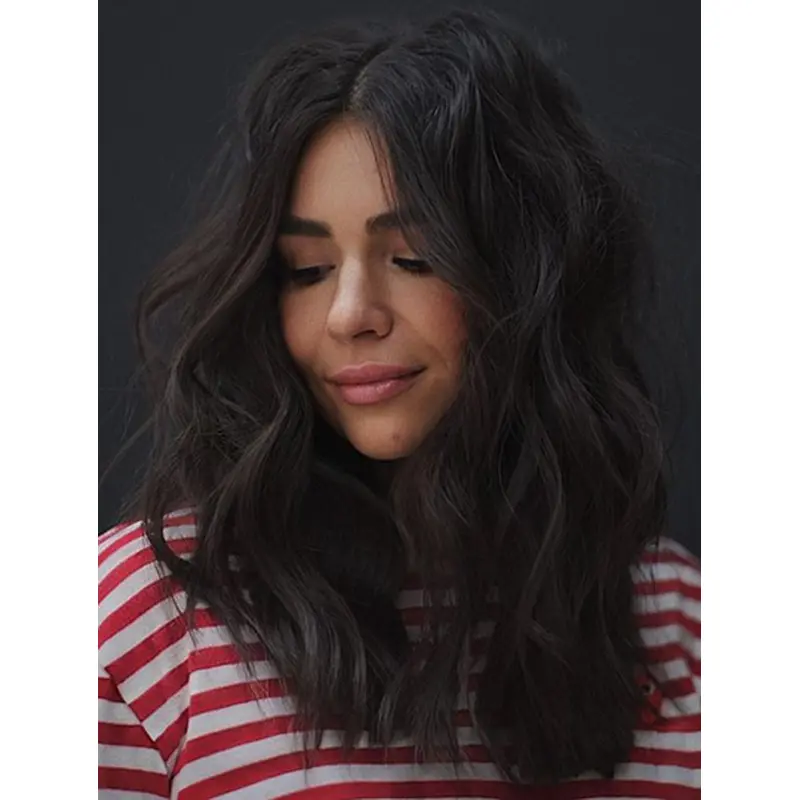 Wavy Black Layered 16" Quality Lace Front Wigs