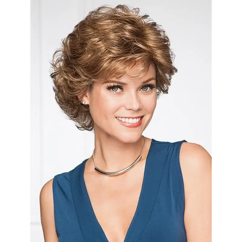 Capless 8" Classic Short Hair Curly Synthetic Wig