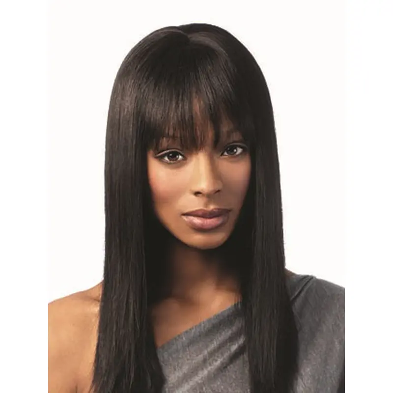 Capless Straight 16" African American Natural Wigs