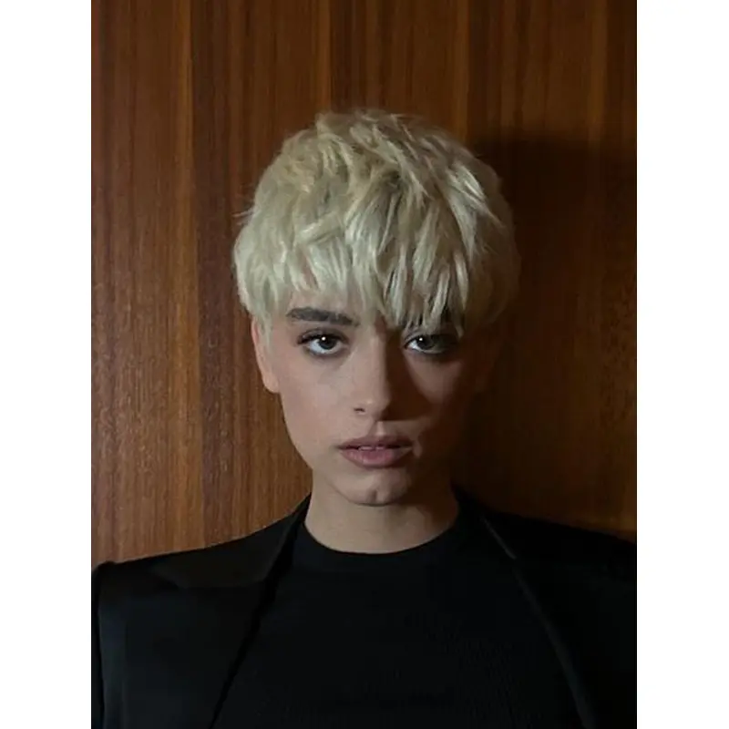 Short Wigs That Look Real Straight Platinum Blonde 4" Cropped Boycuts Lace Front Wigs