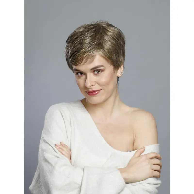 Synthetic Boycuts Fashion Short Straight Blonde 100% Hand-tied Wigs