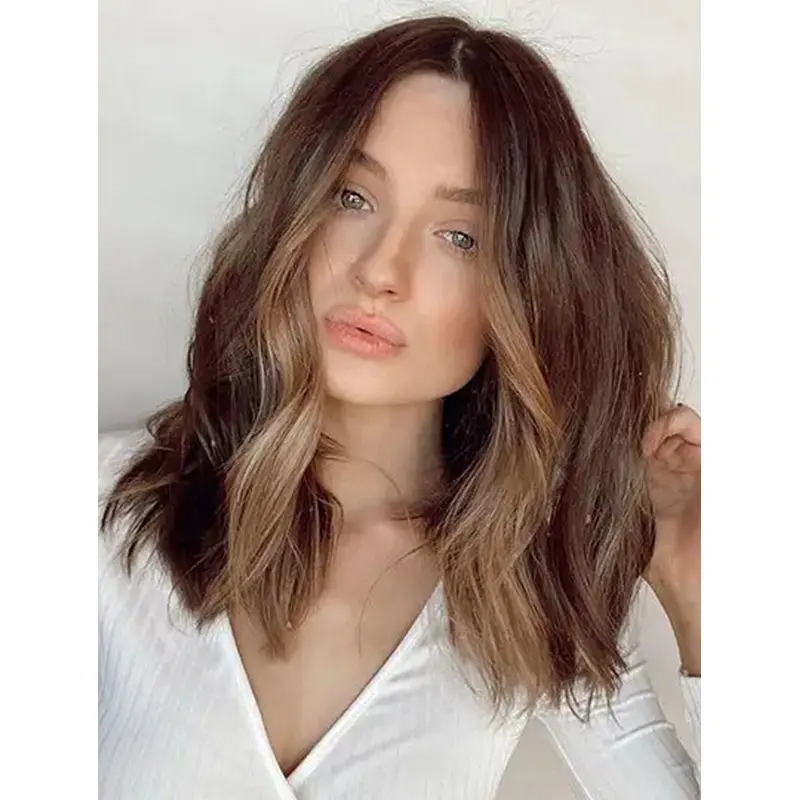 Wavy Ombre/2 Tone Without Bangs 16" Wavy Lace Front Wigs