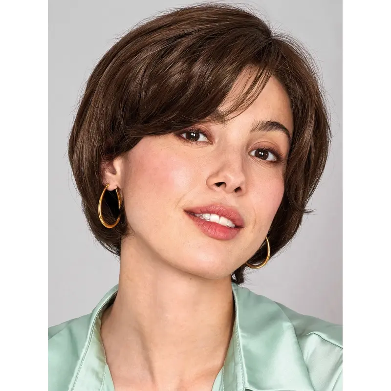 Lace Style Wig 10" Bobs Brown Wavy Wigs