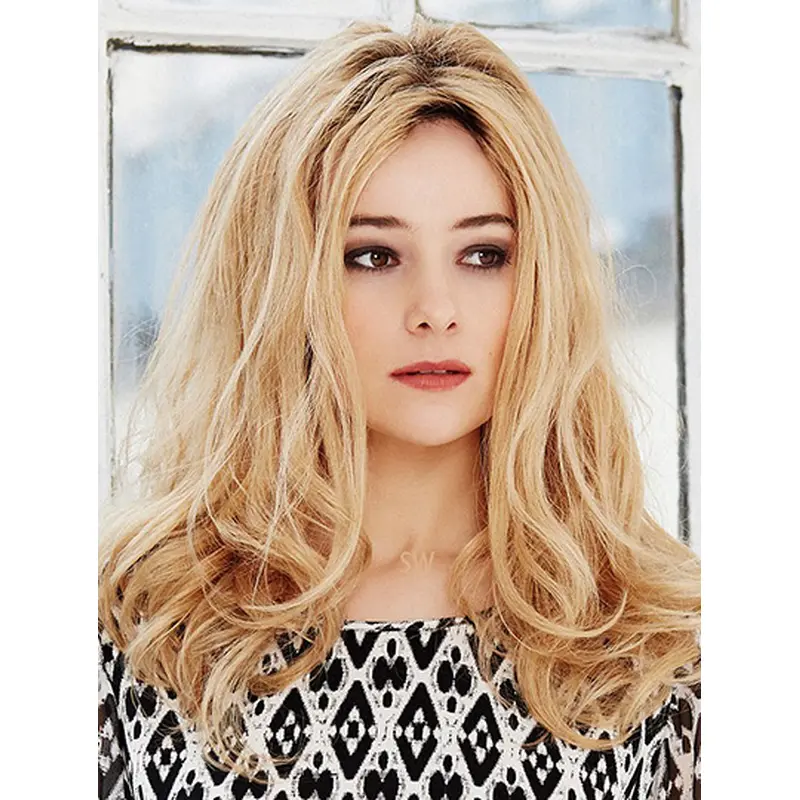 Long Wavy Lace Front Ombre/2 tone Without Bangs Real Human Hair Wig