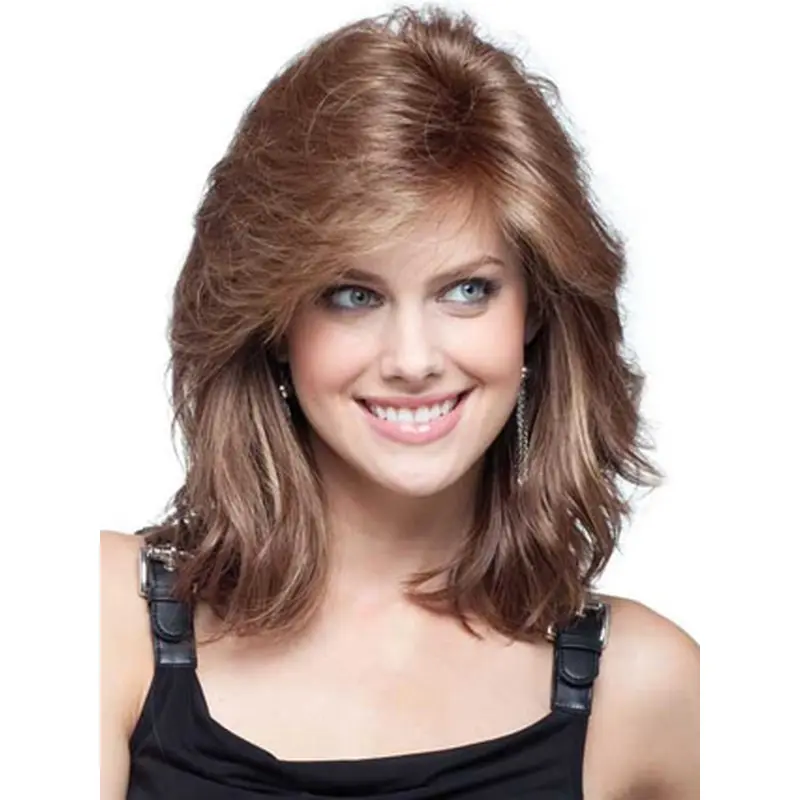 Remy Human Hair Shoulder Length Lace Front Trendy Wigs For Cancer
