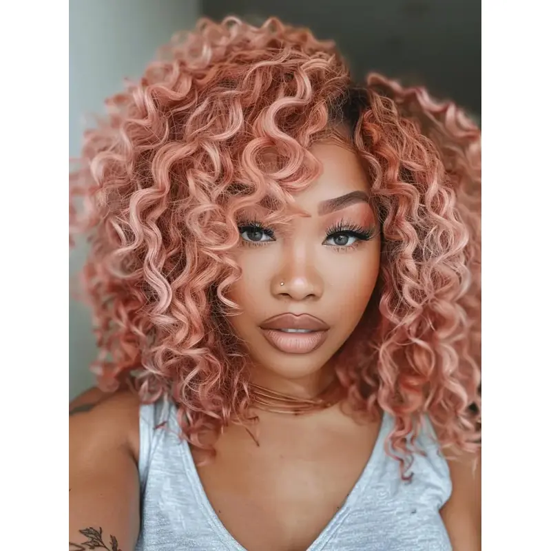 African American Wigs Human Hair Curly 14" Lace Front Wigs