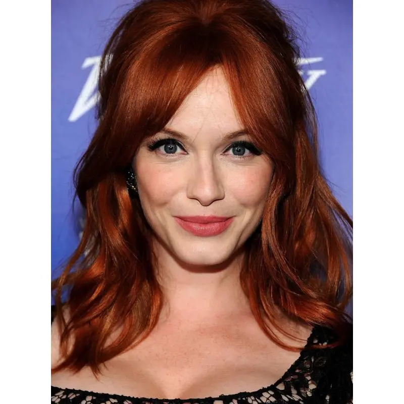 Great Shoulder Length Wavy Lace Front Copper Wigs 16 Inch