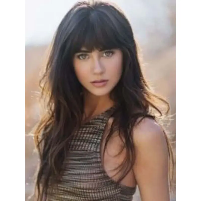 Long Wigs With Bangs 20" Straight Black Monofilament Wigs