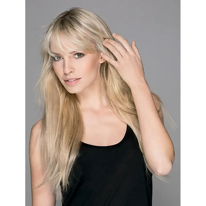 Straight Capless Platinum Blonde With Bangs Synthetic Perfect Long Wigs