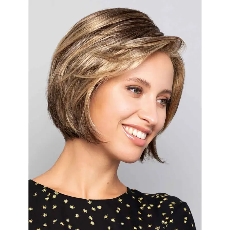 Ladies Wig Monofiliment Bobs 10" Blonde Straight Wigs