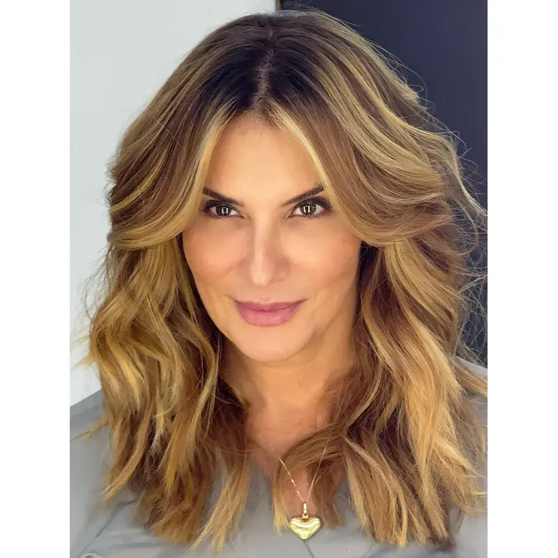 Remy Lace Wigs Ombre/2 Tone Wavy Monofilament 14" Shoulder Length Layered Wigs