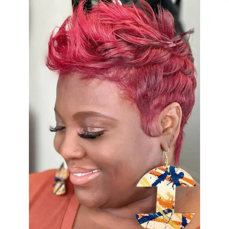 Short Wavy Wigs For African American 4" Boycuts Lace Front Wigs