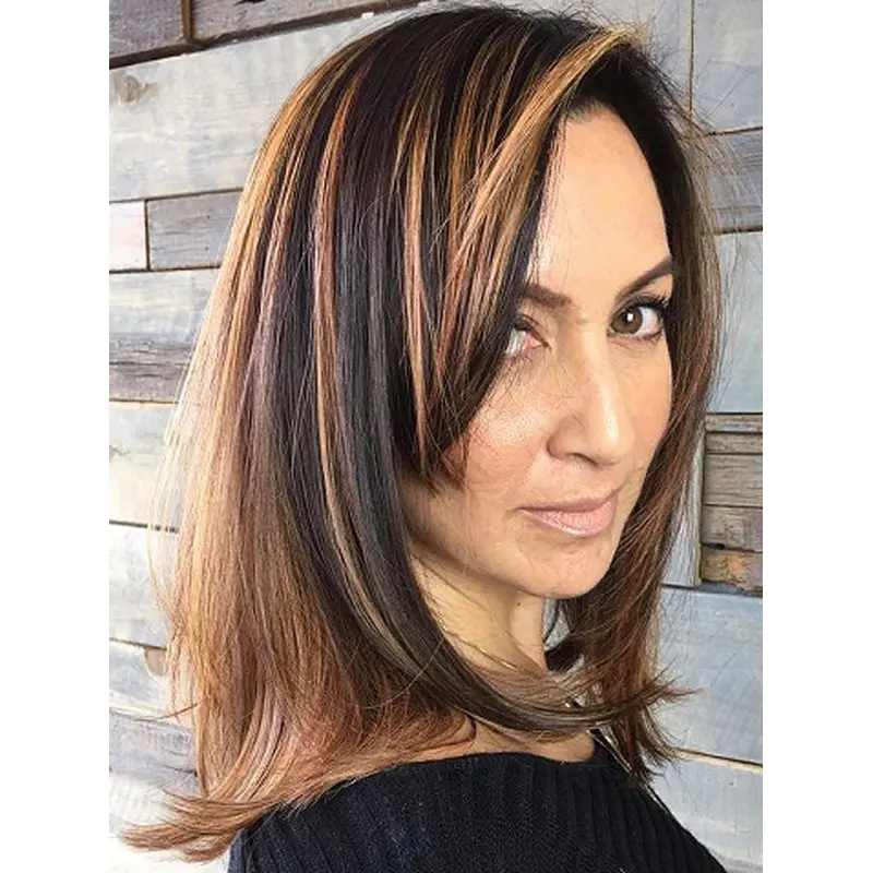 Woman Wigs Layered 12" Shoulder Length Monofilament Ombre/2 Tone Wigs