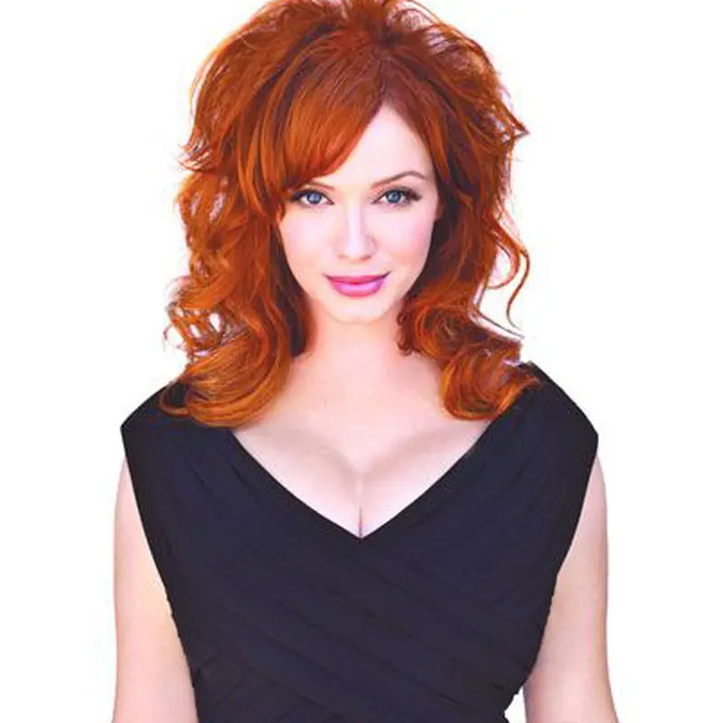 Incredible Shoulder Length Wavy Capless Copper Wigs 16 Inch