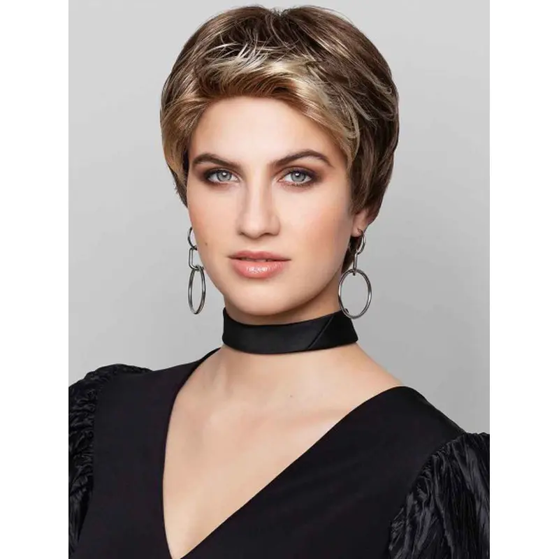 Monofillament Wigs Boycuts 6" Blonde Straight Wigs