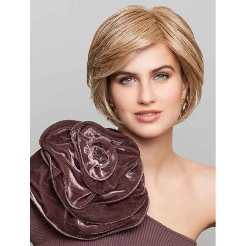 Short Bob Wigs 8" Blonde Straight 100% Hand-tied Wigs