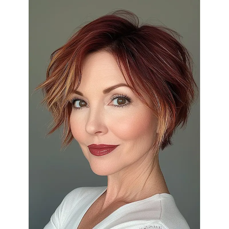 Short Wigs That Look Real Straight Ombre/2 Tone 8" Short Boycuts Lace Front Wigs