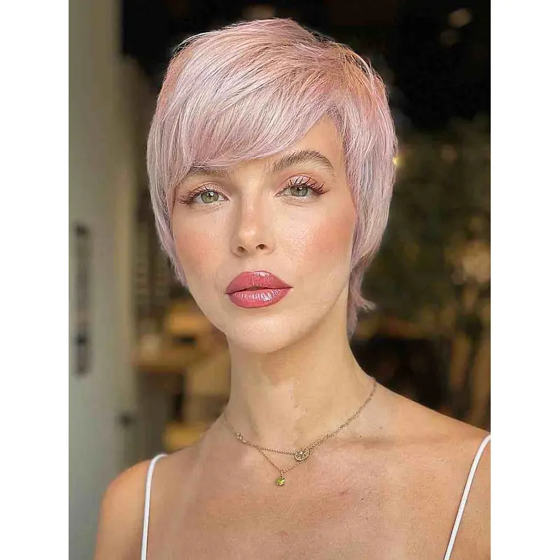 Wigs Short Hair Incredible Boycuts Synthetic Wig Cropped Pixie Wigs Short Wavy Wigs