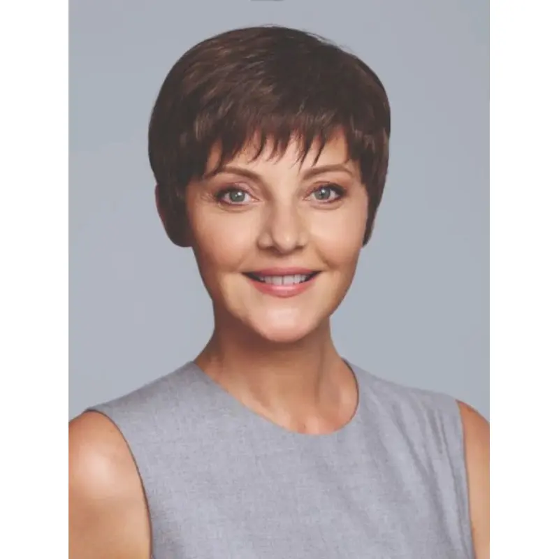 Brown Hair Wigs 6" Synthetic Straight Boycuts Wigs