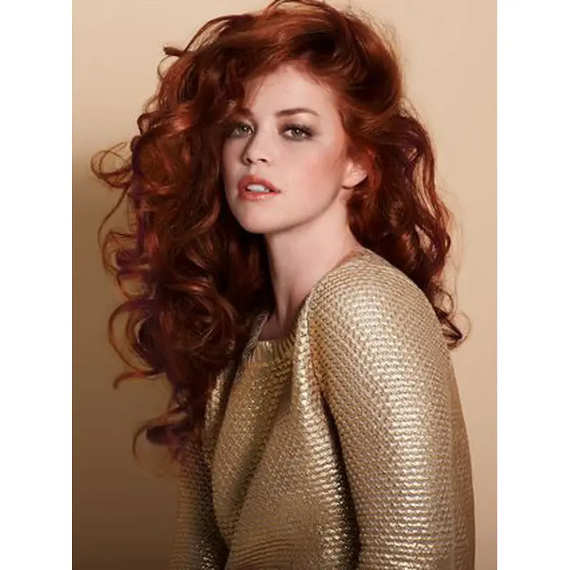 Durable Long Wavy Lace Front Copper Wigs 18 Inch