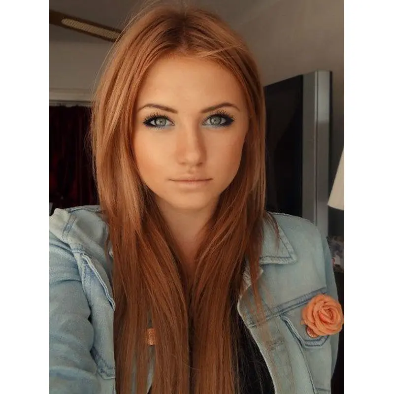 Incredible Long Straight Lace Front Copper Wigs 22 Inch