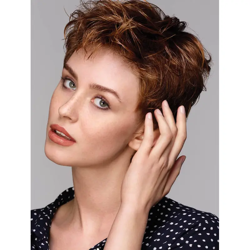 Cheap Wigs Auburn Cropped Straight Boycuts Wigs