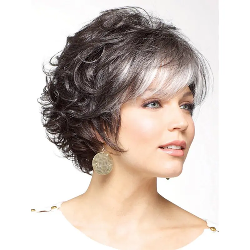 Hairstyles White Curly Short Classic Wigs