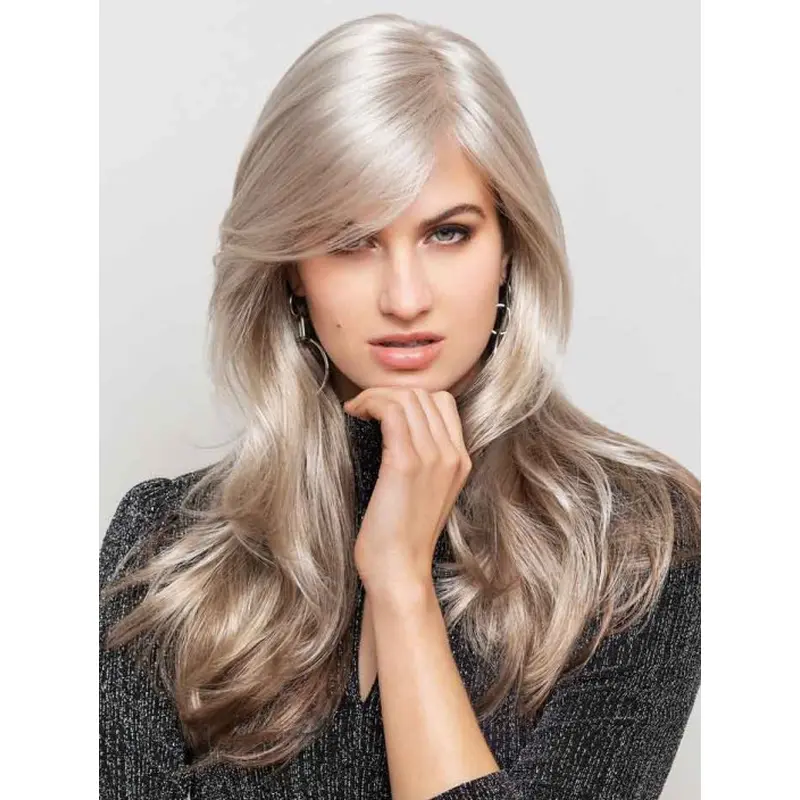 Long Mono Wigs Layered 16" Blonde Straight Monofilament Wigs