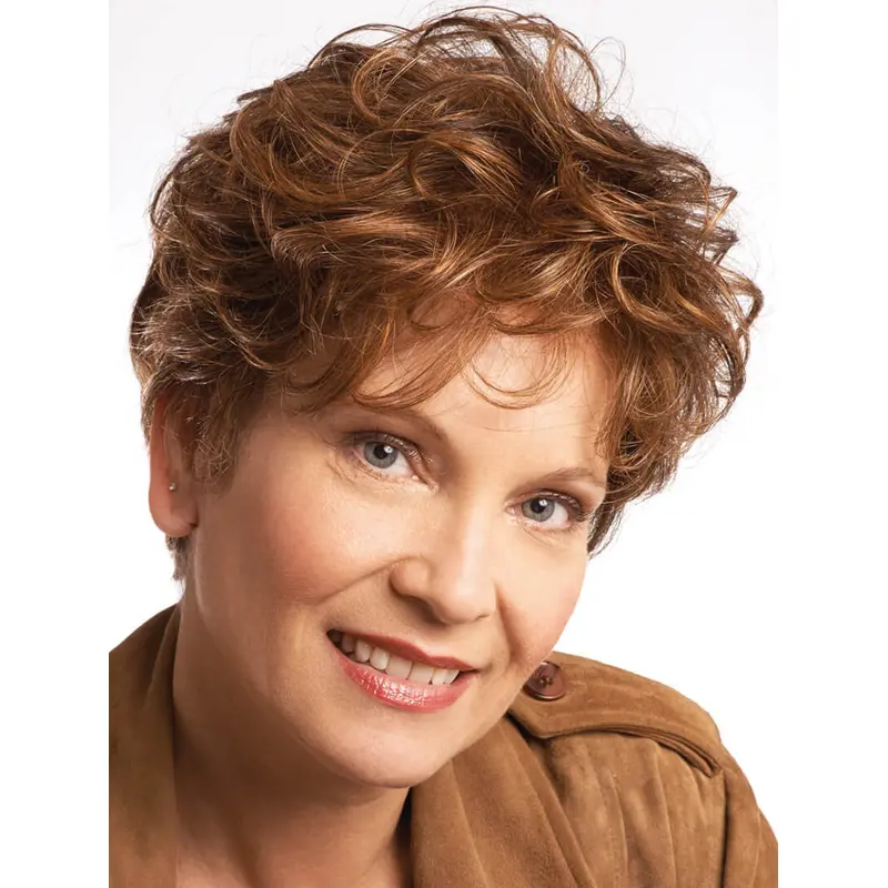 Party Wigs 8" Boycuts Auburn Curly Wigs