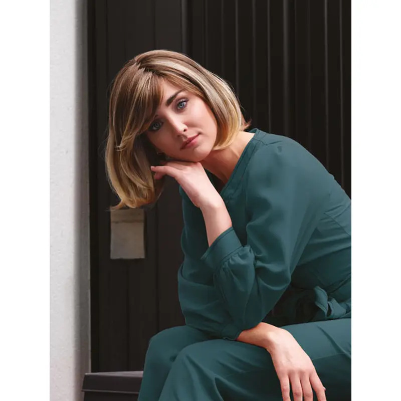 Shoulder Length Straight Lace Front Blonde Synthetic No-fuss Bob Wig