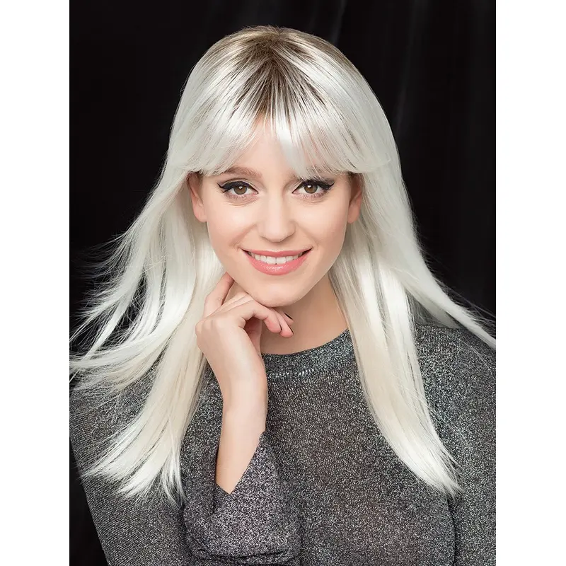 Straight Platinum Blonde Capless Synthetic 16" Ladies Long Wig 