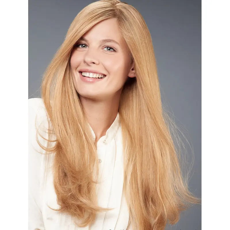 Wigs For Lady With Bangs Long Remy Human Hair Blonde Wigs