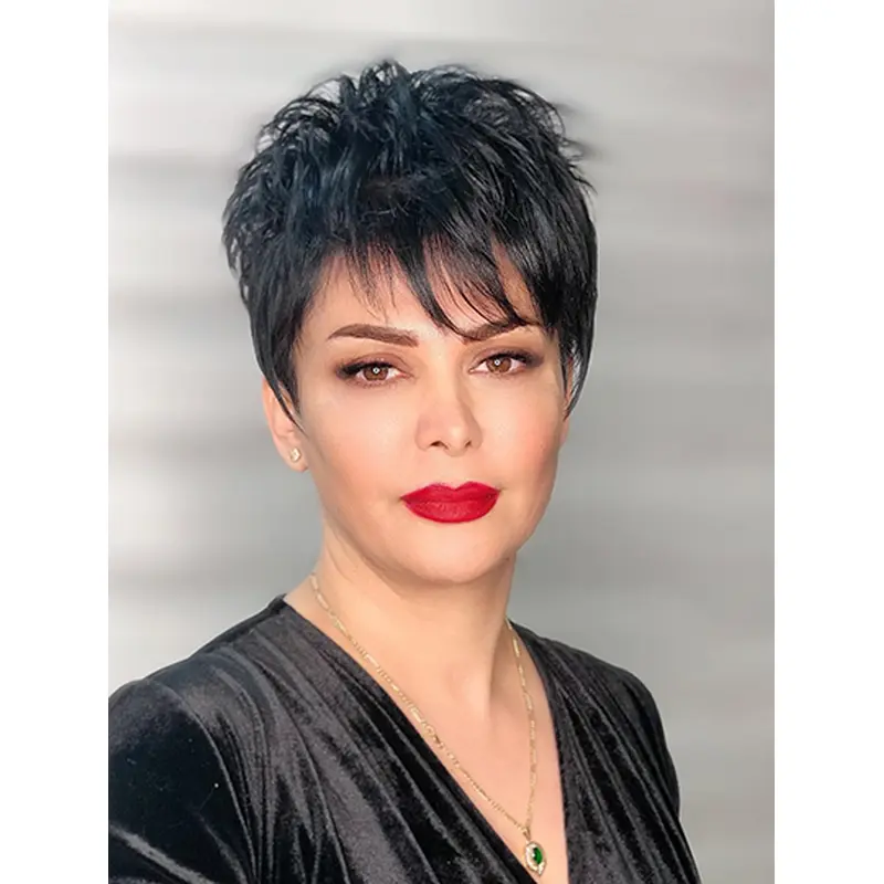 4" Boycuts Synthetic Straight Short Hairstyles For Women