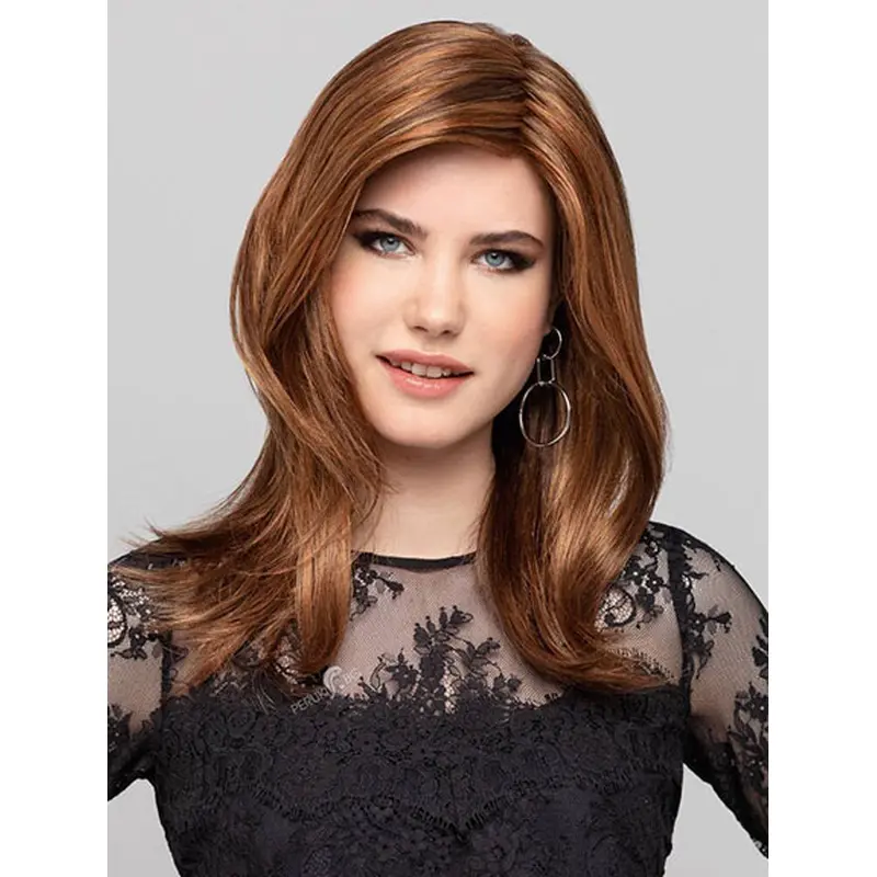 Brown Wavy Long Convenient Without Bangs Synthetic Wigs Monofilament