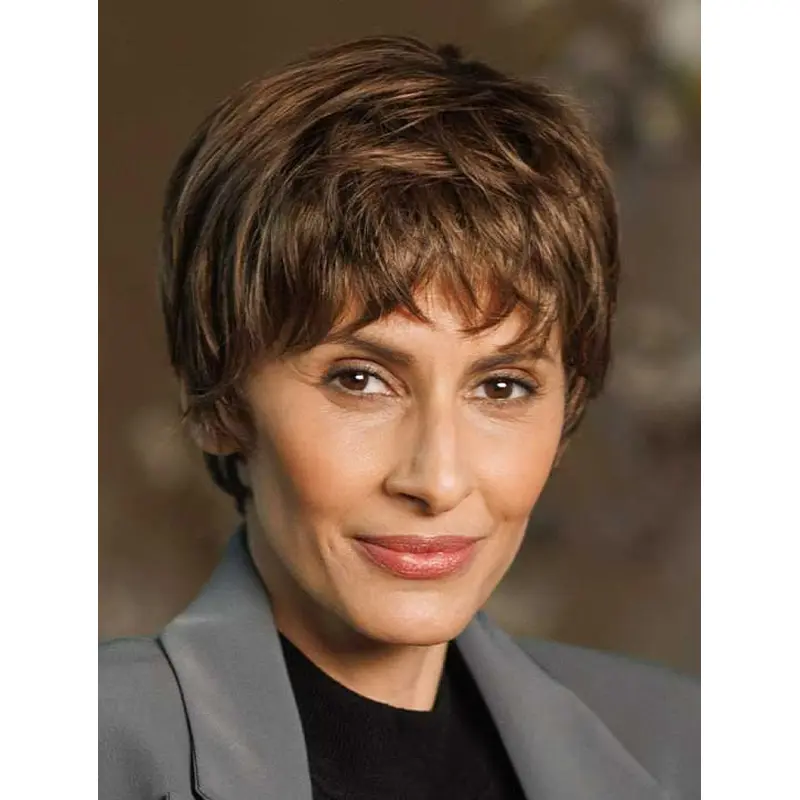 High Quality Boycuts Synthetic Brown Monofilament Straight Short Wig