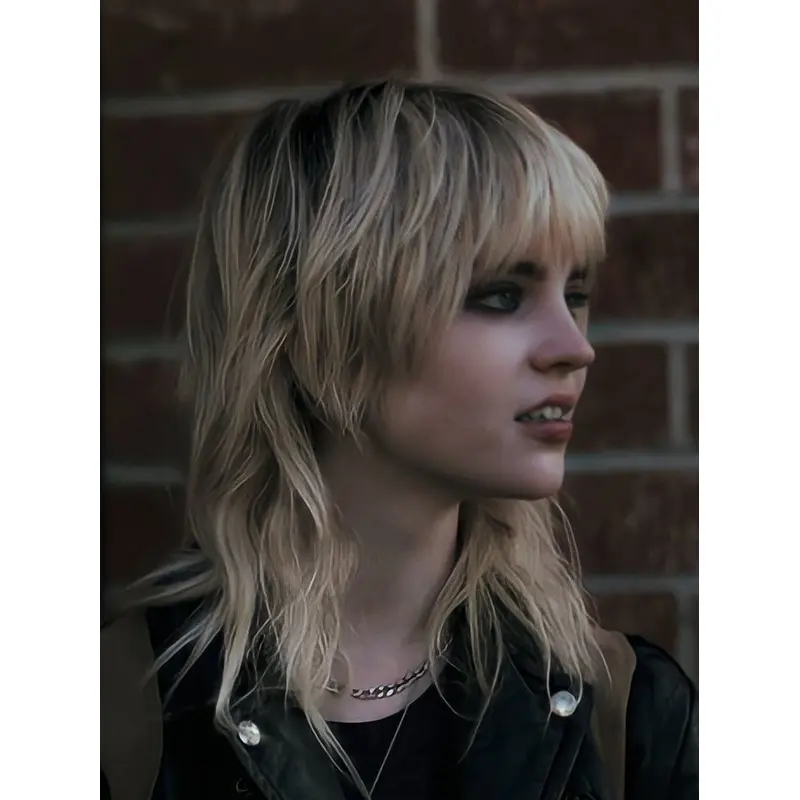 Real Wigs For Women Blonde Shoulder Length 14" Straight With Bangs Wigs