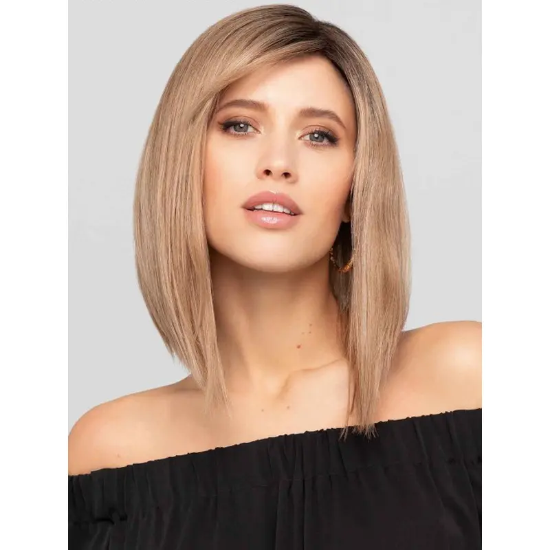 Straight Auburn Wig Remy Human Hair Monofilament Without Bangs Wigs