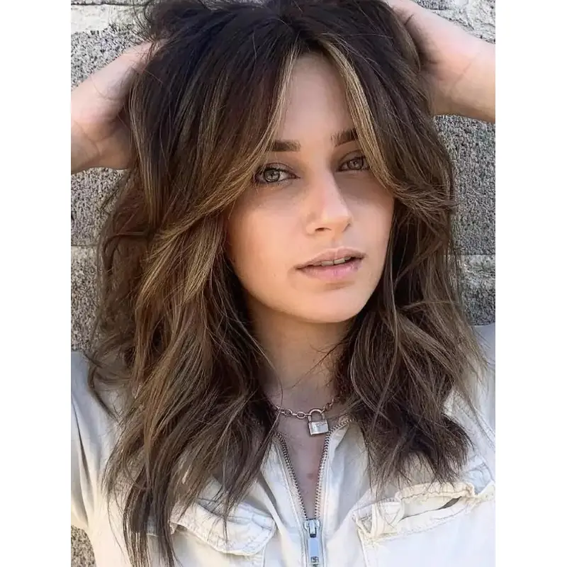 Wigs Long Monofilament 16" Layered Synthetic Ombre/2 Tone Wigs