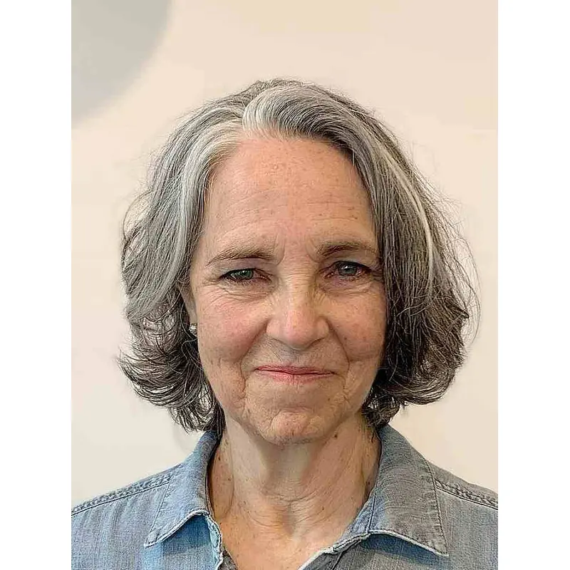 Grey Human Hair Wigs Remy Human Hair 10" Monofilament Bobs Chin Length Wigs