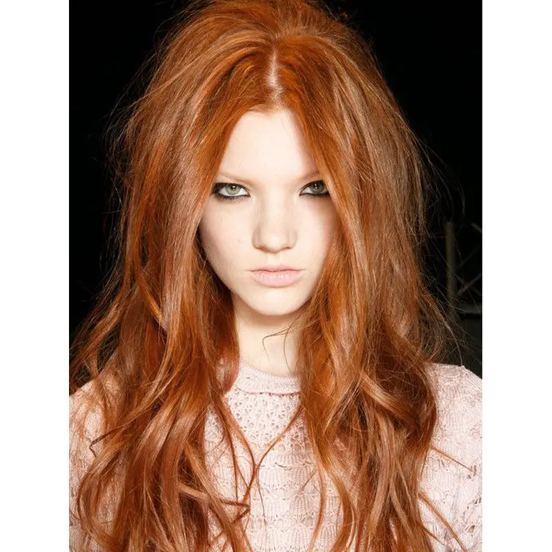 High Quality Long Wavy Lace Front Copper Wigs 20 Inch