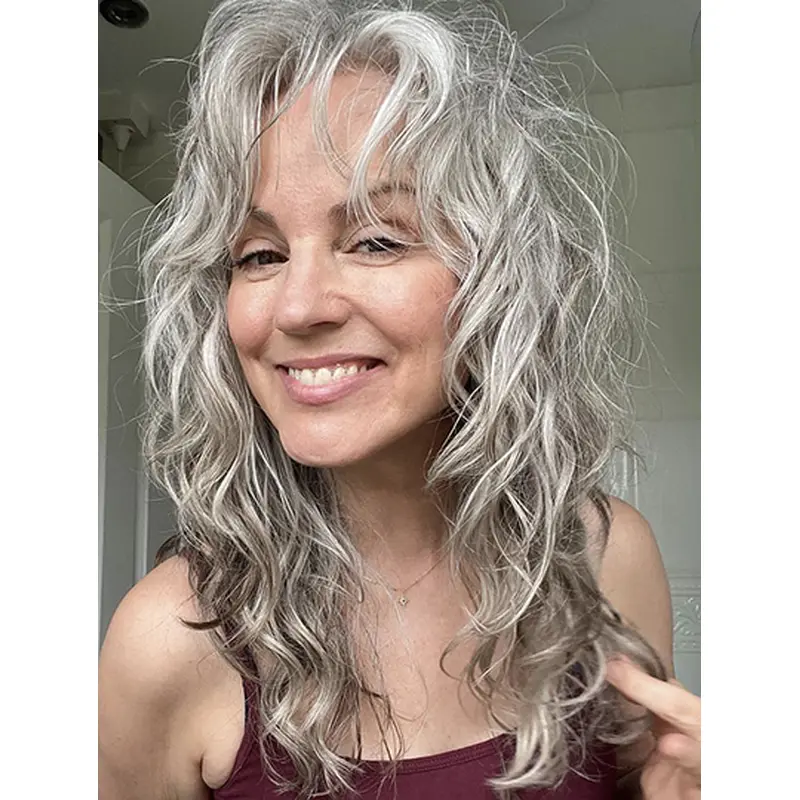 Long 16" Wavy Layered Human Lace Front Wigs