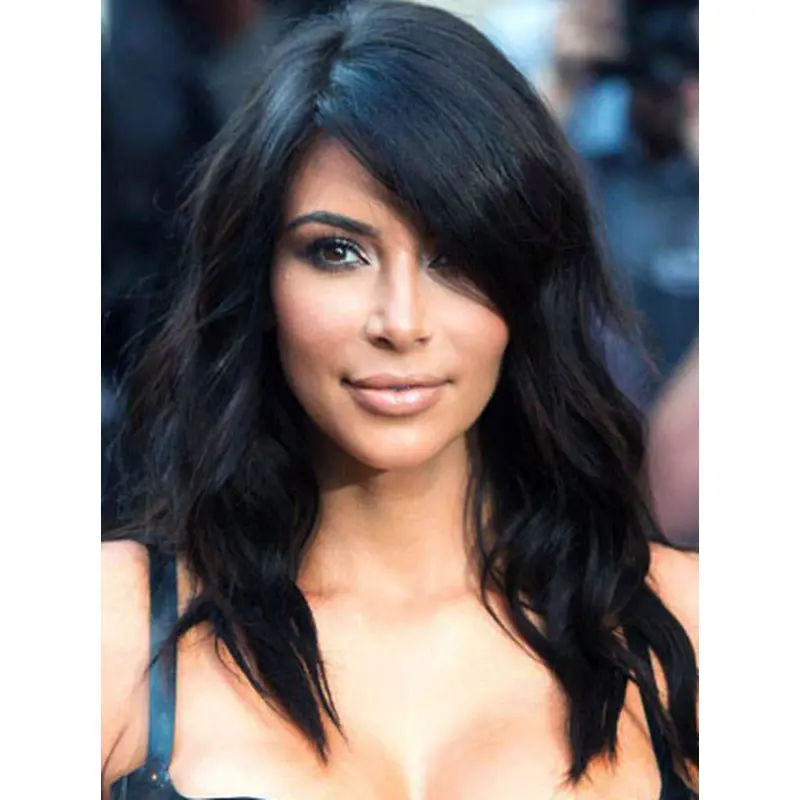 Stylish Long Loose Wave Kim Kardashian's Human Hair Wig 16 Inches