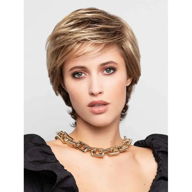 Capless Wigs Synthetic Blonde Wavy Boycuts Wigs