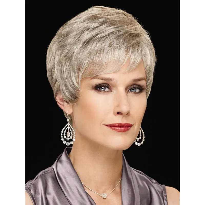 Fabulous Short Wavy Grey Grey Popular Wigs
